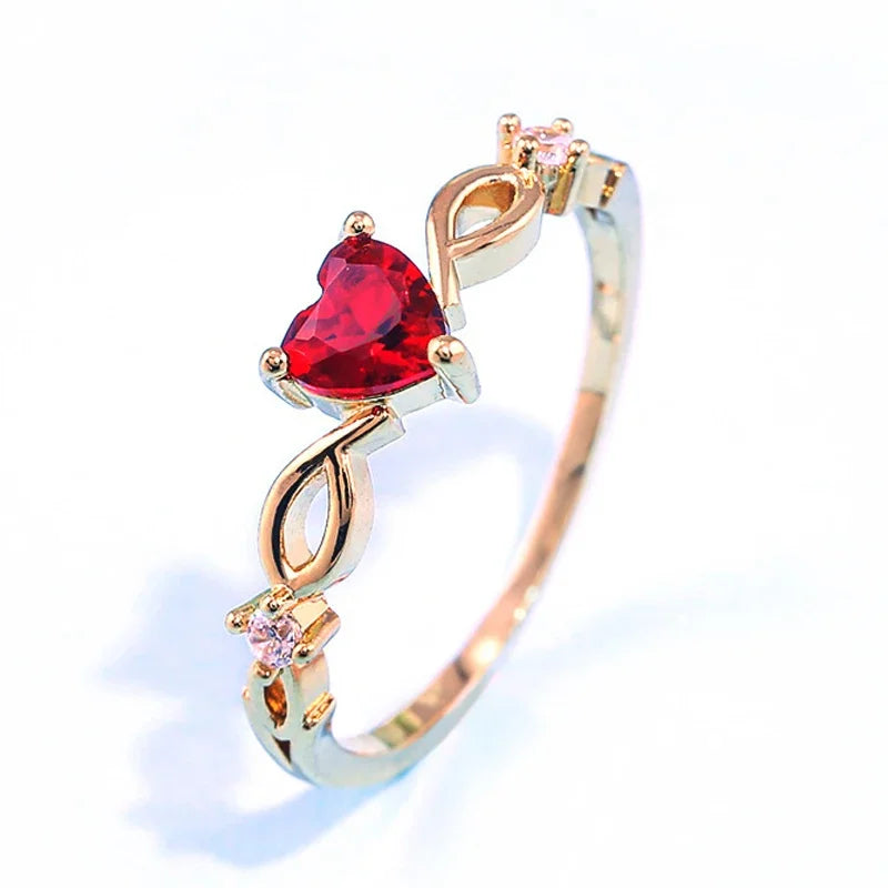 Huitan Classic Women’s Heart Ring with Zircon Stone