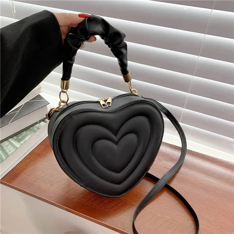 Lady Glams Fashion Love Heart Shape Shoulder Bag - Elegance Meets Romance