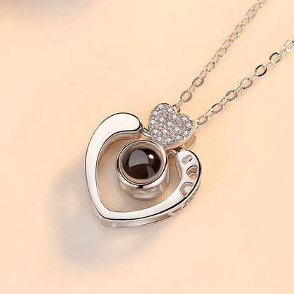 Love Projection Necklace with Exquisite Rose Gift Box - A Romantic and Trendy Jewelry Set for 2024