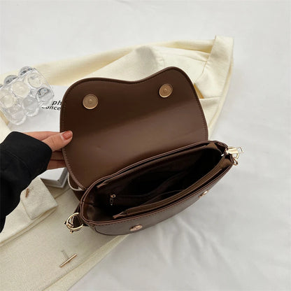 Lady Glams Synthetic Leather Half Moon Saddle Bag