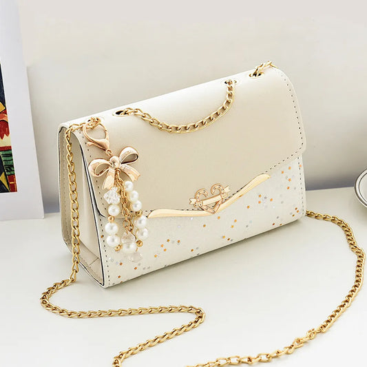 Lady Glams Rhinestone Handbag - Women’s Diamond-Embellished Shoulder Bag with Shining Messenger Clutch