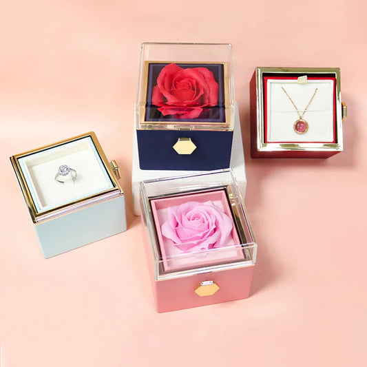 New Rotation Rose Jewelry Gift Box - A Unique Display and Storage Solution for Your Precious Jewelry