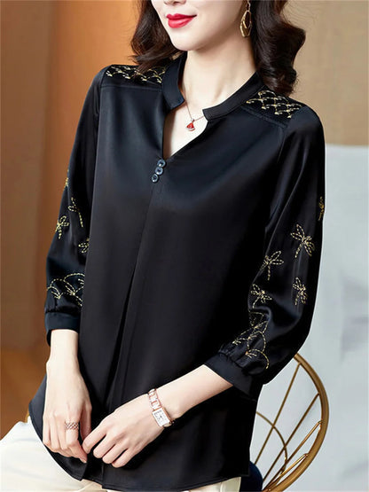 RibbonFish Casual Long Sleeve Blouse - Embrace Comfort and Style in Plus Size Elegance