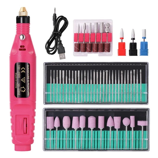 HALAIMAN Electric Nail Drill Machine Set - Professional Pedicure Grinding Equipment for Manicure, Strong Nail Polishing Tool