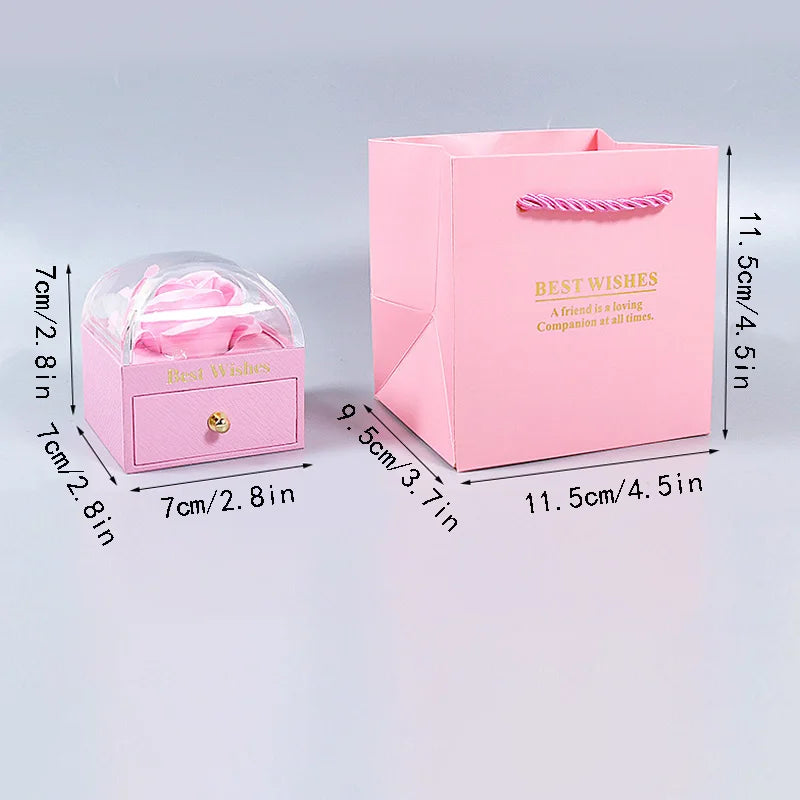 Romantic Rose Flower Drawer Box - An Elegant and Eco-Friendly Jewelry Gift Packaging Solution