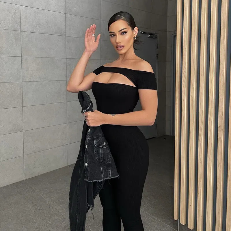 CUTENOVA Women Sexy Clothes Slash Neck Jumpsuit: A Bold Statement in Streetwear