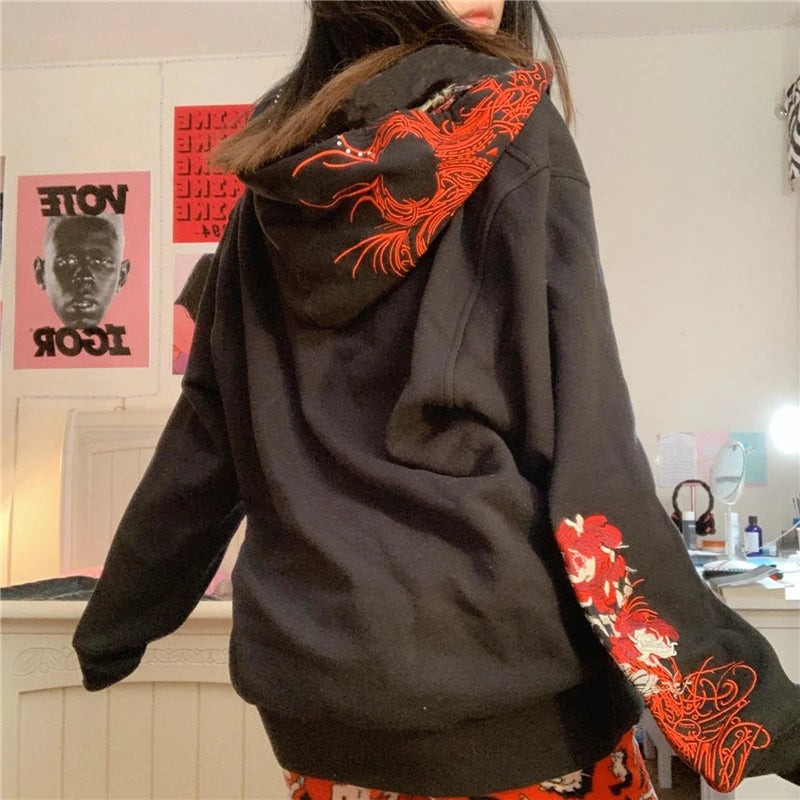 Lady Glams Streetwear Gothic Alphabet Blast Print Hoodie: Unleash Your Edgy Style