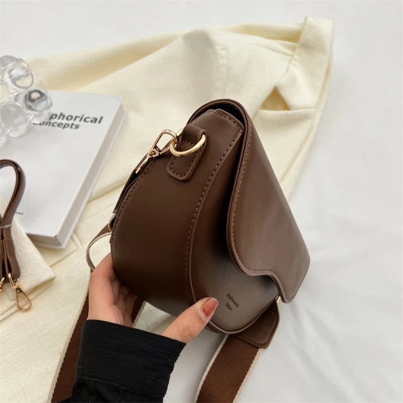 Lady Glams Synthetic Leather Half Moon Saddle Bag