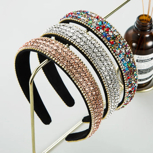 Lady Glams Radiance: Colorful Rhinestone Anti-Slip Headband for the Fashion-Conscious