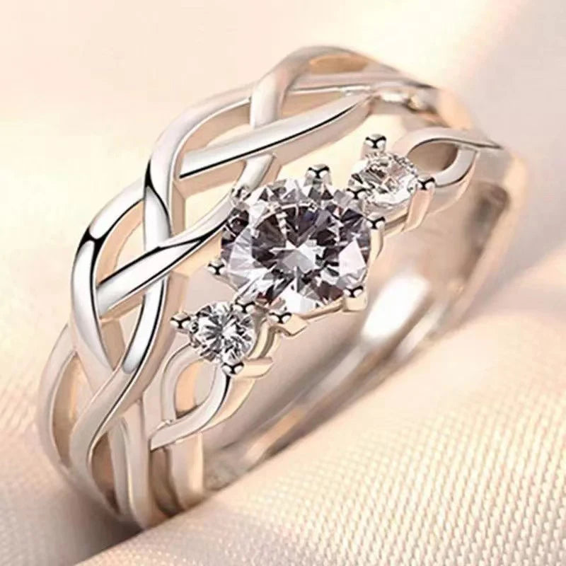 JETTING - Classic Silver Color Adjustable Couple Ring Set: Symbol of Unity and Commitment