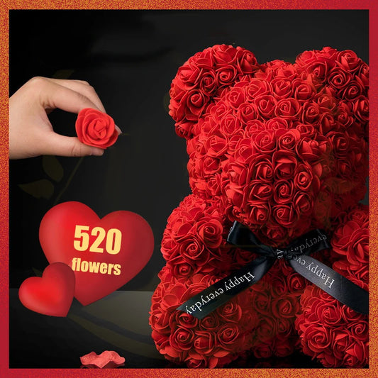 Lady Glams Valentine’s Day Rose Bear Gift Set with LED Lights