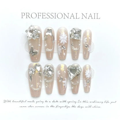 nail designs with rhinestones