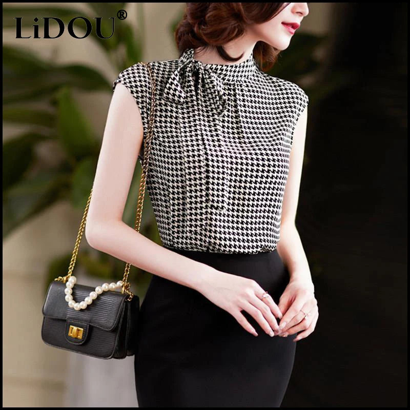 LIDOU’s Elegant Bow Lacing Chiffon Shirt - Embrace Summer Vibes with Streetwear Style