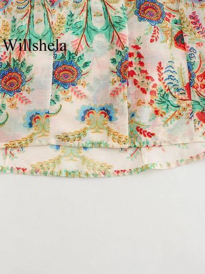 Willshela Vintage Lapel Neck Blouse - Embrace Retro Elegance with Modern Flair