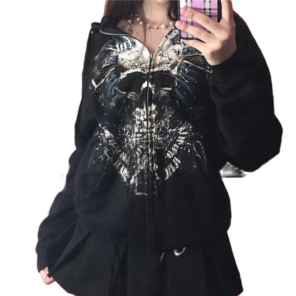 Lady Glams Streetwear Gothic Alphabet Blast Print Hoodie: Entfesseln Sie Ihren kantigen Stil