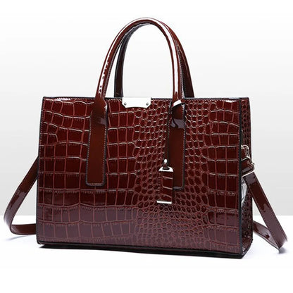 Lady Glams 2024 Leather Crocodile Pattern Bag