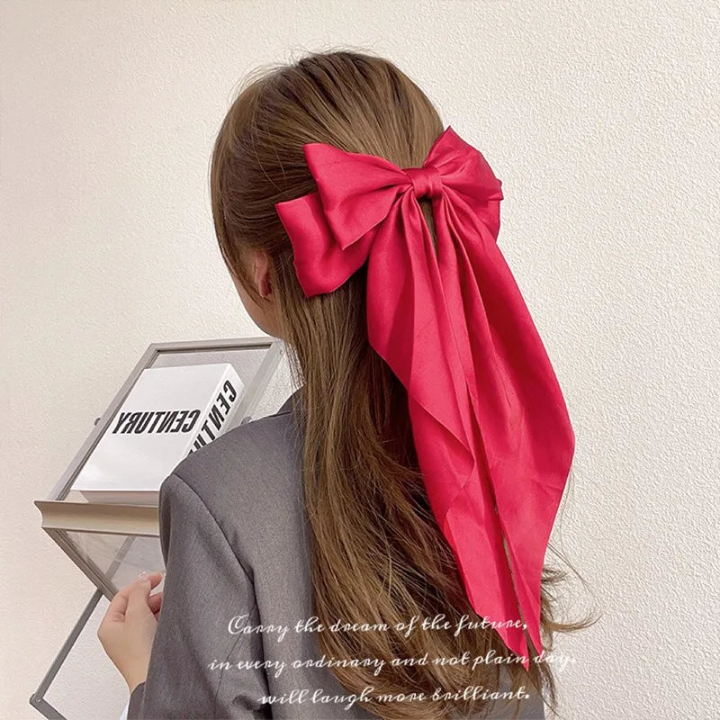 RaviMour 11 Solid Color Satin Ribbon Big Bows Hairpin Spring Clips: A Trendy Summer Must-Have