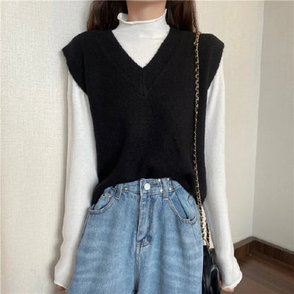 2024 Goocheer Women’s Knitted Sweater Vest - Spring Autumn Streetwear