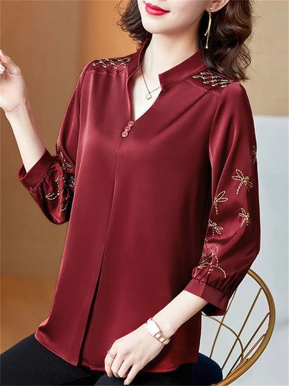 RibbonFish Casual Long Sleeve Blouse - Embrace Comfort and Style in Plus Size Elegance