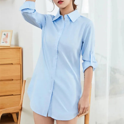 Lady Glams Spring Elegance: Long Sleeve Shirt for the Modern Look