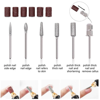 HALAIMAN Electric Nail Drill Machine Set - Professional Pedicure Grinding Equipment for Manicure, Strong Nail Polishing Tool