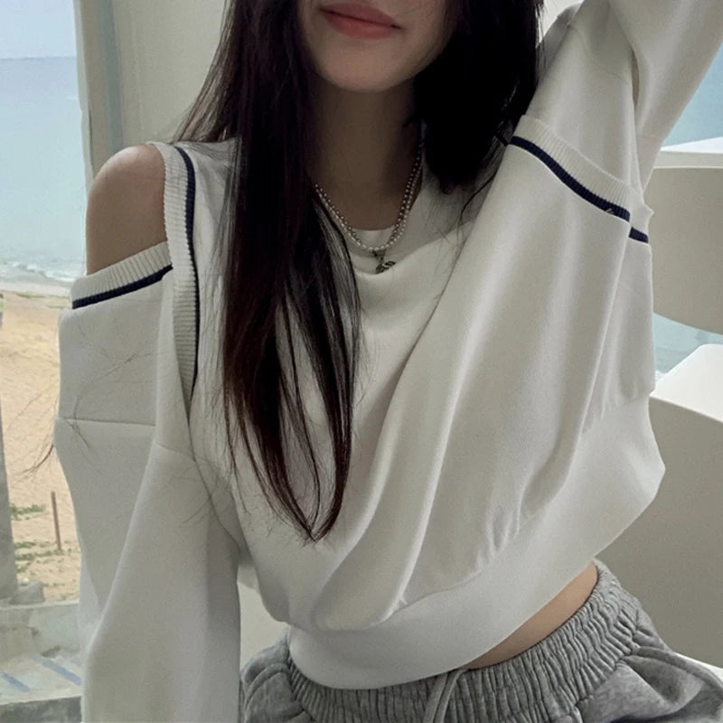 Boring Honey White Off Shoulder Hoodie: Effortless Autumn Style