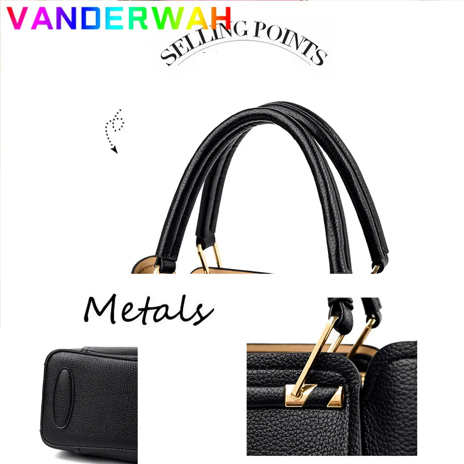 VANDERWAH Luxury 3-Layer Soft Leather Tote: Elevate Your Style with Fashion and Functionality