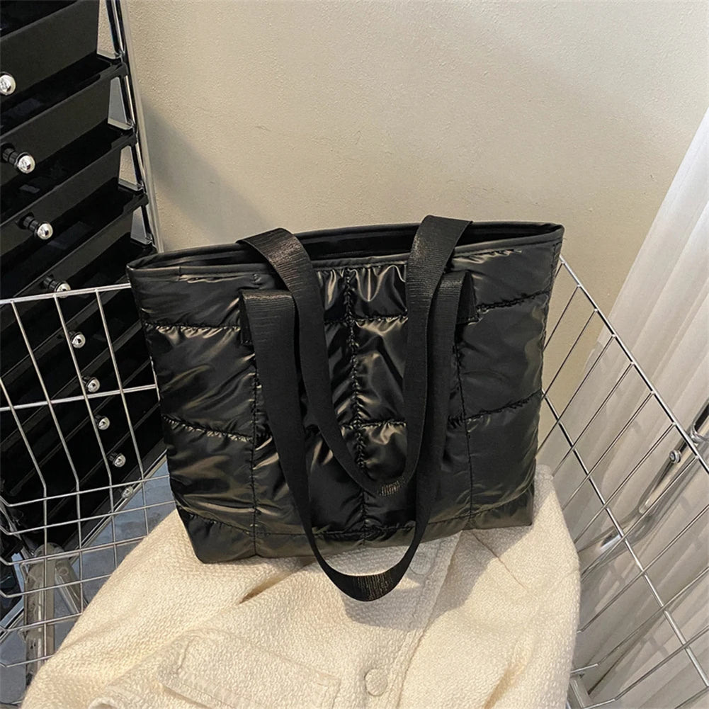 APWIKOGER Chic: Timeless Black Fashion Tote Handbags with Rhombus Detailing