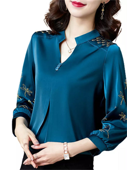 RibbonFish Casual Long Sleeve Blouse - Embrace Comfort and Style in Plus Size Elegance