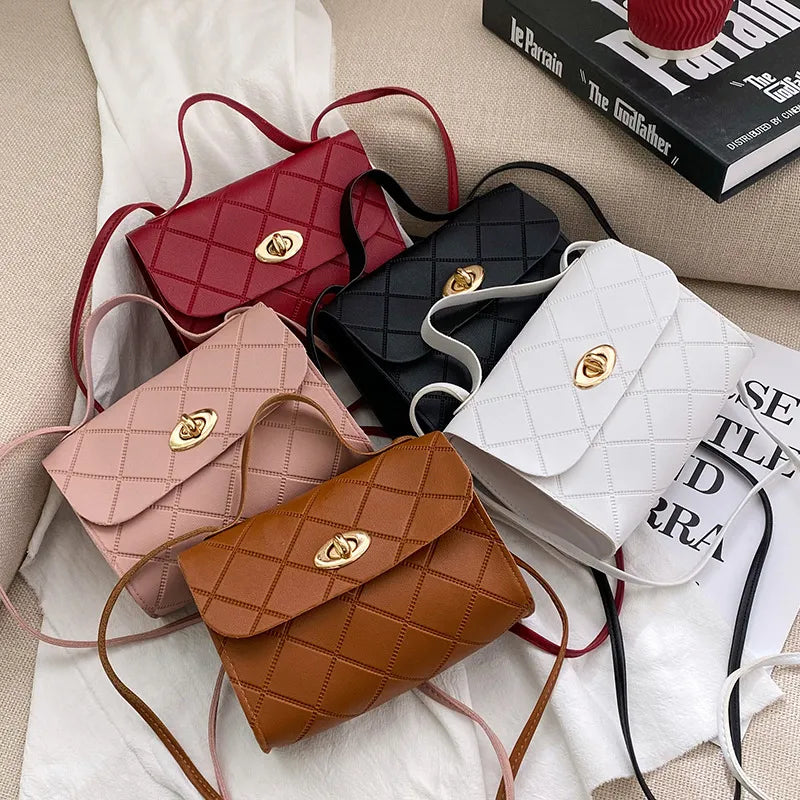 Lady Glams Fashion Simple Women’s Bag - New Mini Shoulder Crossbody Bag with PU Leather Handbag