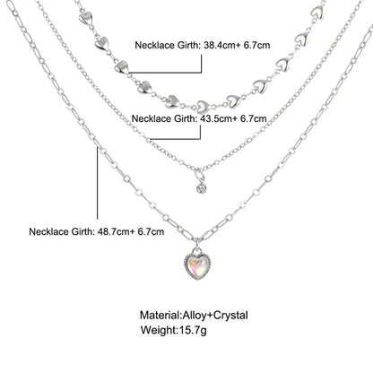 SUMENG 2024 Simple Double Layer Star Moon Charm Multilayered Necklace: Delicate Clavicle Chain with Zircon for Women - Fashion Jewelry