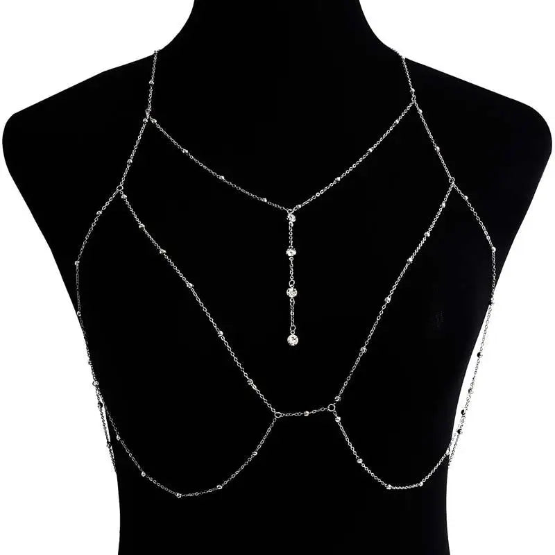 Harness Summer Sexy Chest Chain Bra – Unleash Your Glamorous Beach Goddess