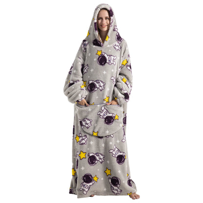 Lady Glams - New Oversized TV Wearable Blanket: Extra Long Warm Plush Fleece Winter Sherp Hoodie