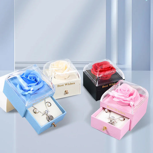 Romantic Rose Flower Drawer Box - An Elegant and Eco-Friendly Jewelry Gift Packaging Solution