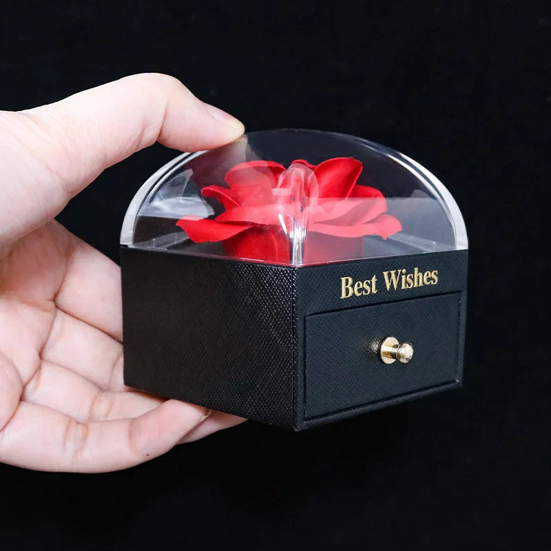 Romantic Rose Flower Drawer Box - An Elegant and Eco-Friendly Jewelry Gift Packaging Solution