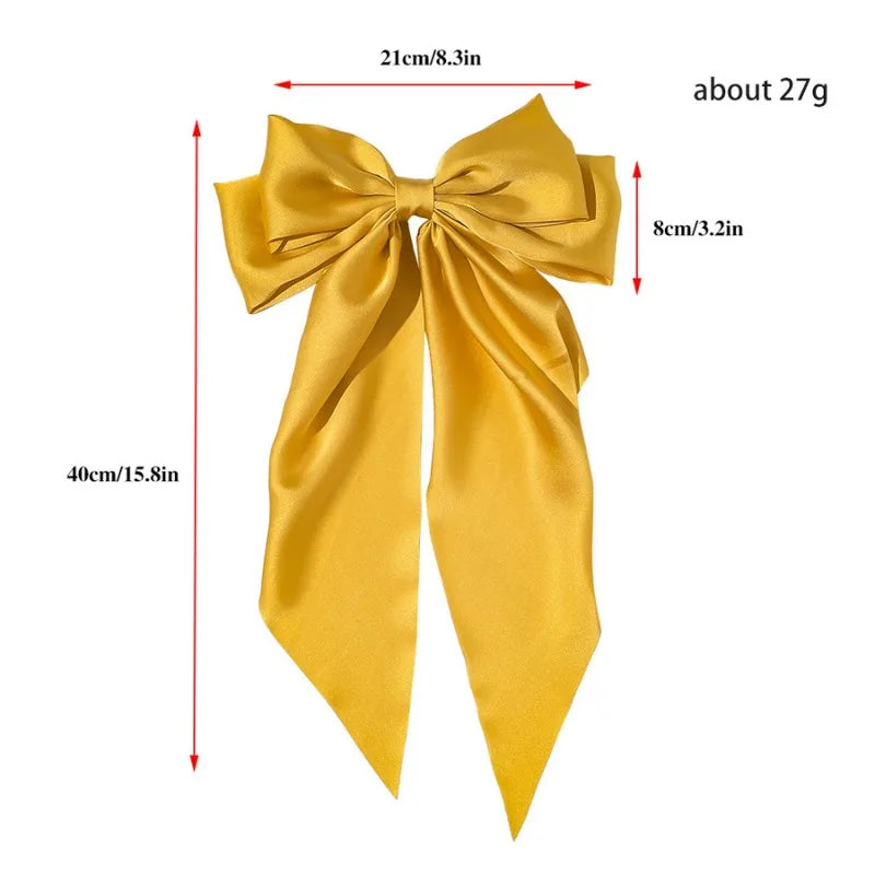 RaviMour 11 Solid Color Satin Ribbon Big Bows Hairpin Spring Clips: A Trendy Summer Must-Have