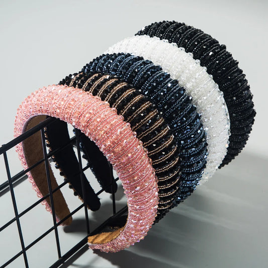 Radiate Elegance: Lady Glams Handwoven Crystal Hair Bands