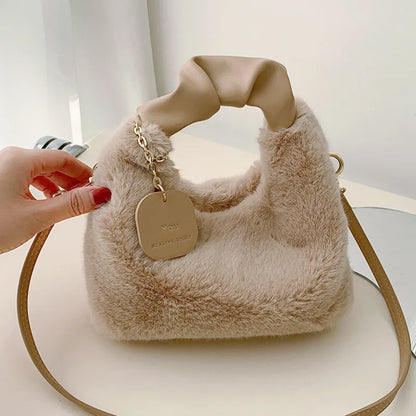 Lady Glams Faux Fur Handbag - Elevate Your Style with Plush Sophistication