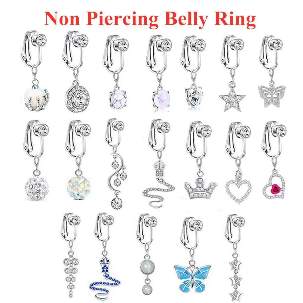 Lady Glams FAUX Butterfly Bauchnabelpiercing zum Anklipsen – Stil ohne Verpflichtungen