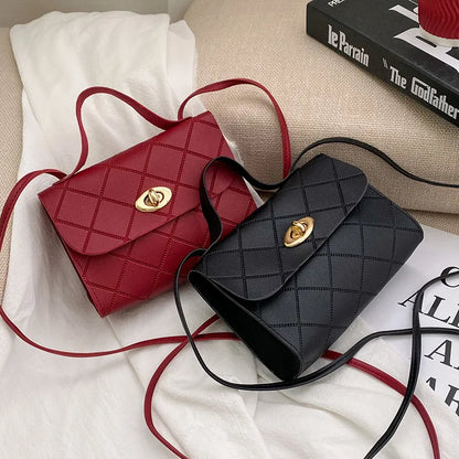 Lady Glams Fashion Simple Women’s Bag - New Mini Shoulder Crossbody Bag with PU Leather Handbag