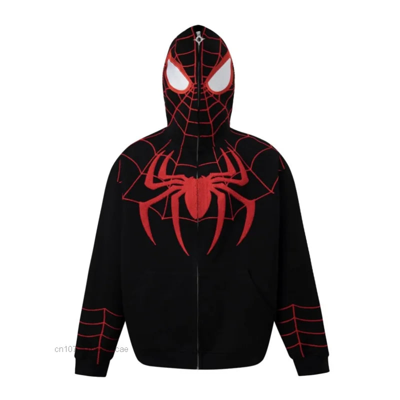 Joytop Spider-Man Inspired Zipper Hooded Sweater: Swing into Style