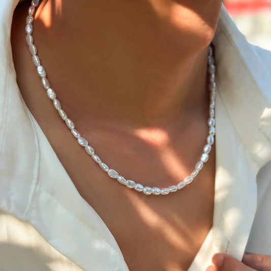 SHIXIN's Trendy Pearl Choker Necklace: Effortless Summer Elegance for Men