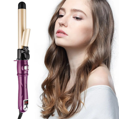 CkeyiN 28mm Hair Curler Tourmaline Ceramic Fast Heating Curling Iron LCD Display Rotating Roller Auto Rotary Styling Tool - Buy Online at Best Prices