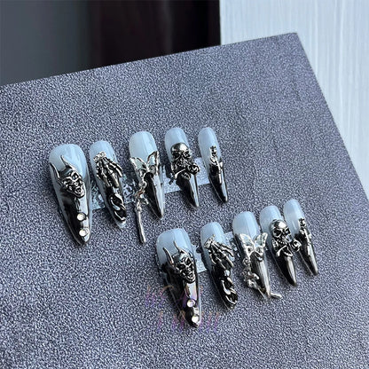 acrylic rhinestone nails