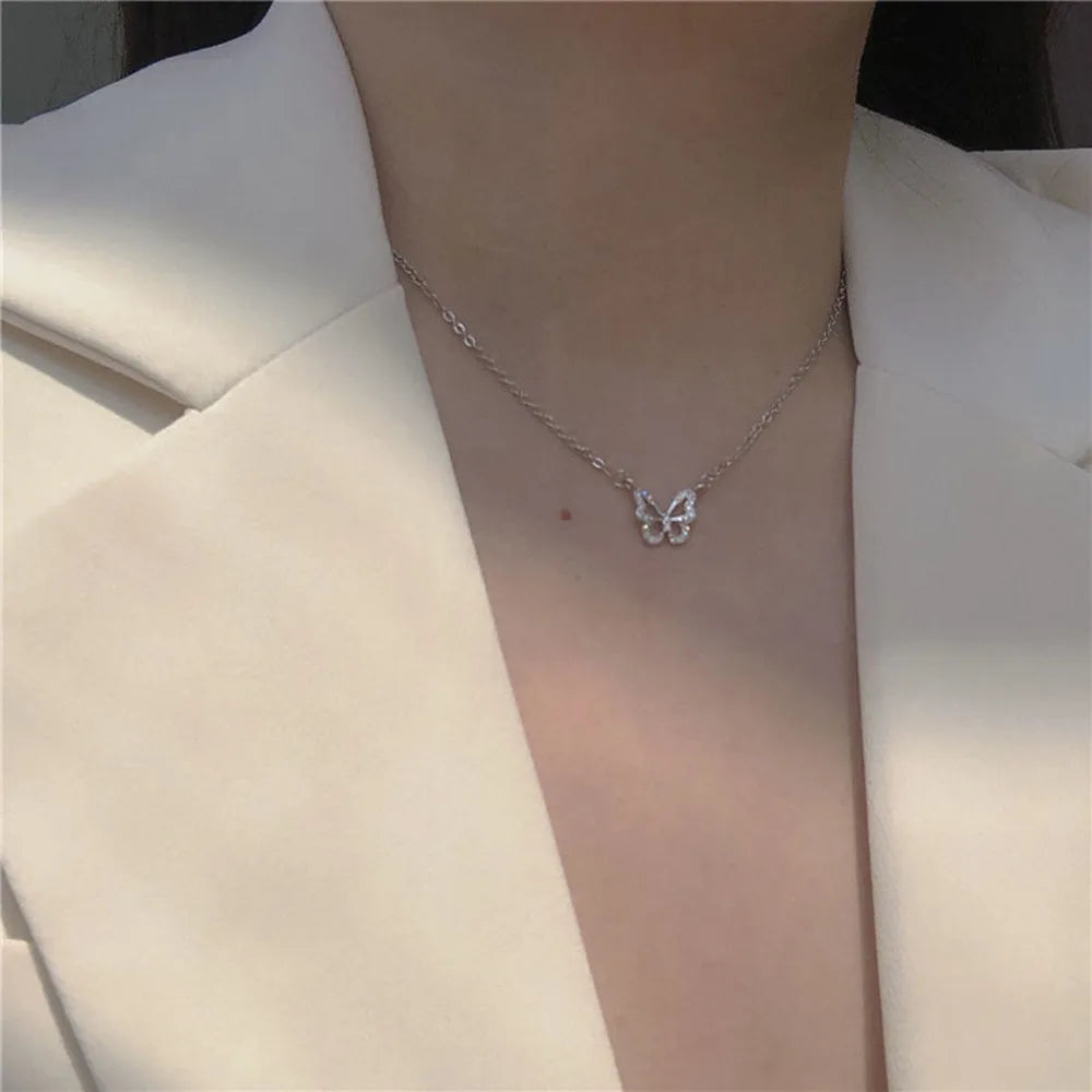 SUMENG 2024 Double Layer Star Moon Charm Necklace: Multilayered Delicate Clavicle Chain for Women