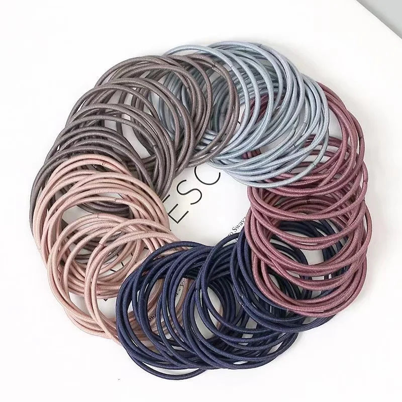 Lady Glams New 100PCS/Set Women  Nylon Elastic Hair Bands