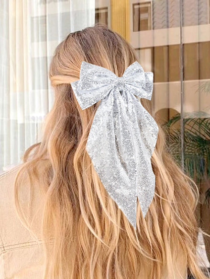 Lady Glams Glitter Sequin Hair Clips: Oversized Bows for Fashion-Forward Girls