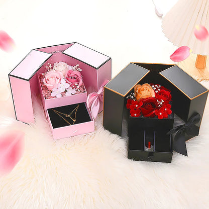 Eternal Soap Rose Flower Gift Box with Drawer Design - A Charming and Versatile Gift Box for Any Occasion