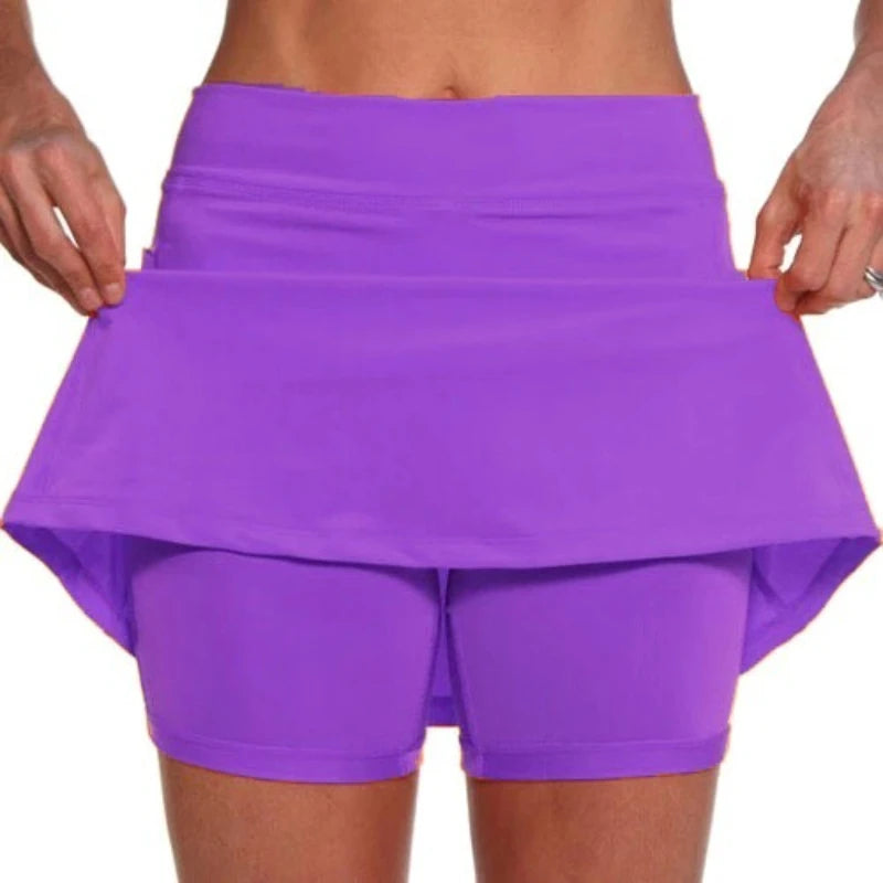 Lady Glams Seamless Skirt Shorts - Women Fitness Casual Shorts