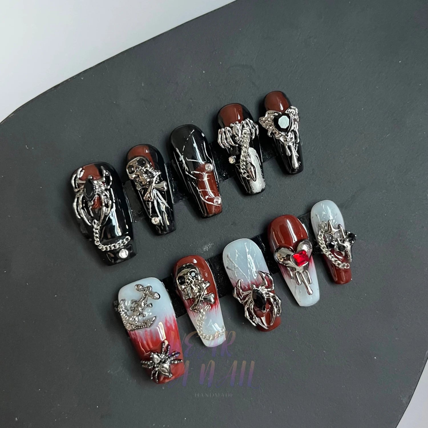 acrylic rhinestone nails